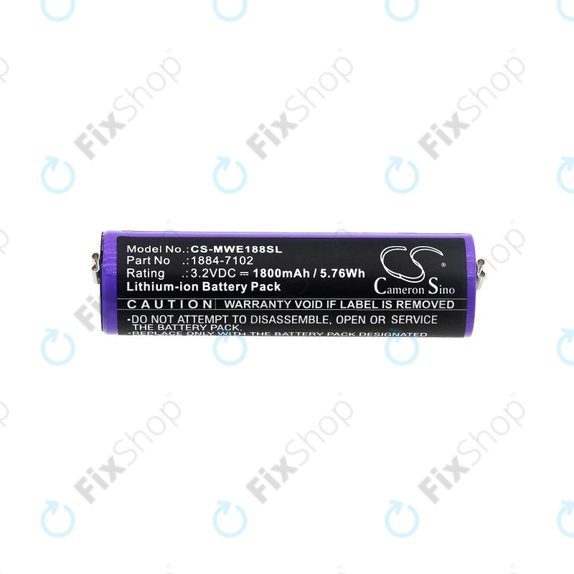 Baterija za Moser Ermila 1884, 1885, Wahl 1884 LI+PRO, Wahl Ermila 1884, 1885, 1800mAh, LiFePO4, 3.2V, -, HQ
