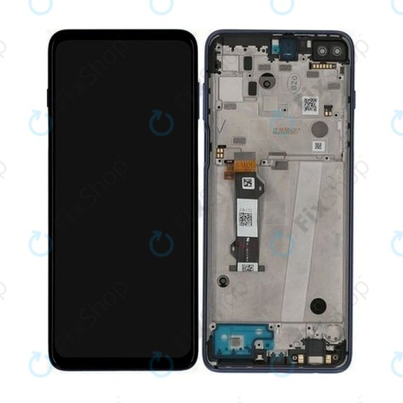 Motorola Moto G 5G Plus XT2075 - LCD zaslon + zaslon osjetljiv na dodir + okvir (Surfing Blue) - 5D68C16996 Originalni servisni paket