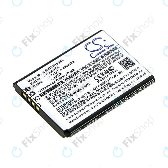 Baterija za Alcatel OneTouch 1013, 1035D, 1046D, 400mAh, Li-Ion, 3.7V, TLi004FA, HQ