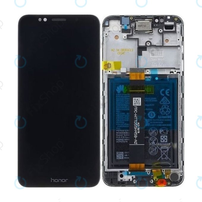 Huawei Honor 7S - LCD zaslon + zaslon osjetljiv na dodir + okvir + baterija (crna) - 02351XHS, 02353RJP Originalni servisni paket