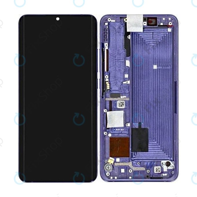 Xiaomi Mi Note 10 Lite - LCD zaslon + zaslon osjetljiv na dodir + okvir (plavkasto nasilno) - 5600020F4L00 Originalni servisni paket