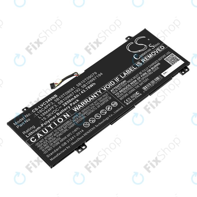 Baterija za Lenovo Ideapad C340, Ideapad Flex, 2850mAh, Li-Pol, 15.36V, L18C4PF3, HQ