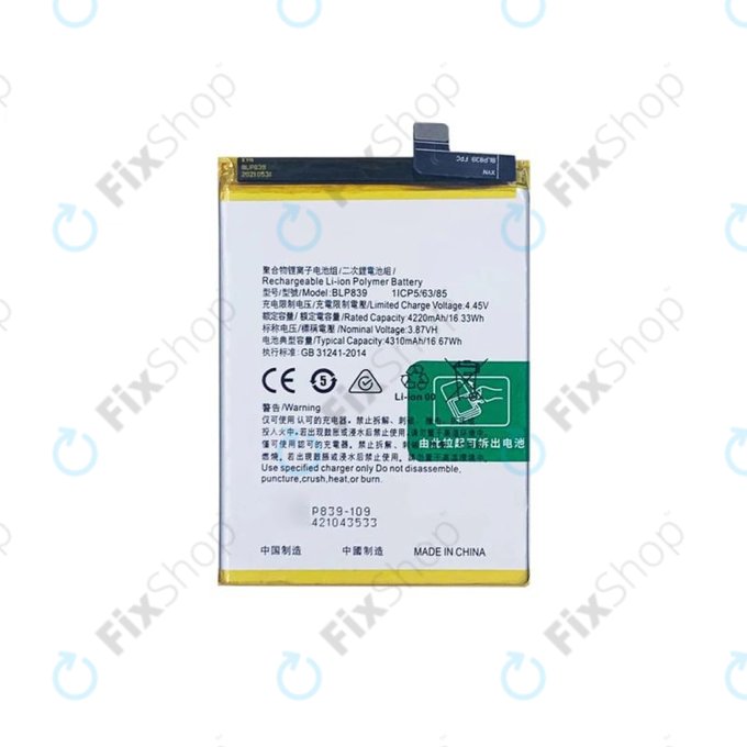 Oppo Reno 5 Z 5G - Baterija BLP839 4310mAh