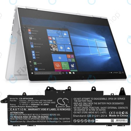 Baterija za HP ProBook x360 435 G7, 3550mAh, Li-Pol, 11.55V, SX03XL, HQ