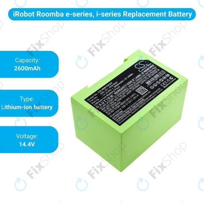iRobot Roomba e-series, i-series - Baterija ABL-D1, 4624864, ABL-D2 2600mAh HQ