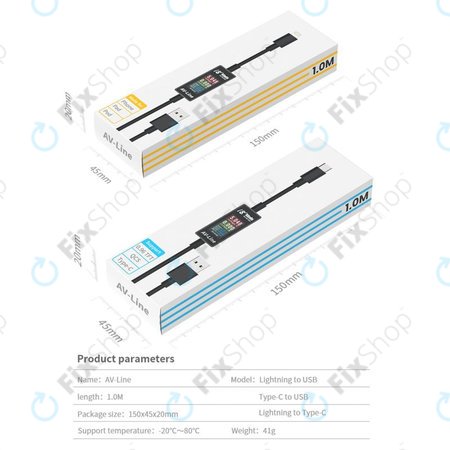 AV-Line - Kabel za punjenje s pametnim otkrivanjem (Lightning - USB-A)