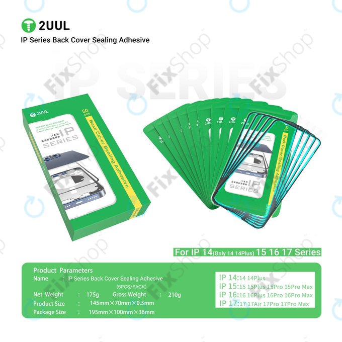 Ljepilo za brtvljenje stražnjeg stakla za iPhone 16 Plus, 2UUL BA16PS, (5 kom)