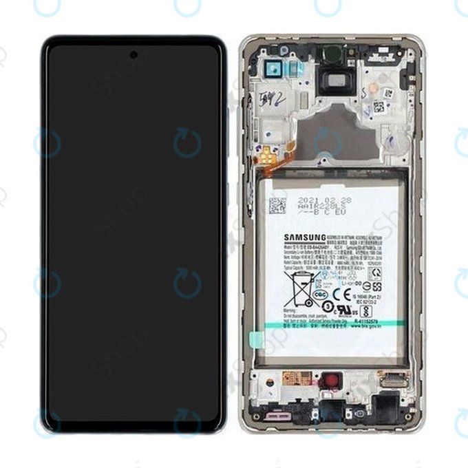 Samsung Galaxy A72 A725F, A726B - LCD zaslon + zaslon osjetljiv na dodir + okvir + baterija (Fantastična bijela) - GH82-25541D, GH82-25542D Originalni servisni paket
