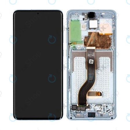 Samsung Galaxy S20 Plus G985F - LCD zaslon + zaslon osjetljiv na dodir + okvir (Cloud Blue) - GH82-22134D, GH82-22145D Originalni servisni paket