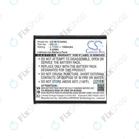 Baterija za MyPhone Funky, 1500mAh, Li-Ion, 3.7V, BM-03, HQ