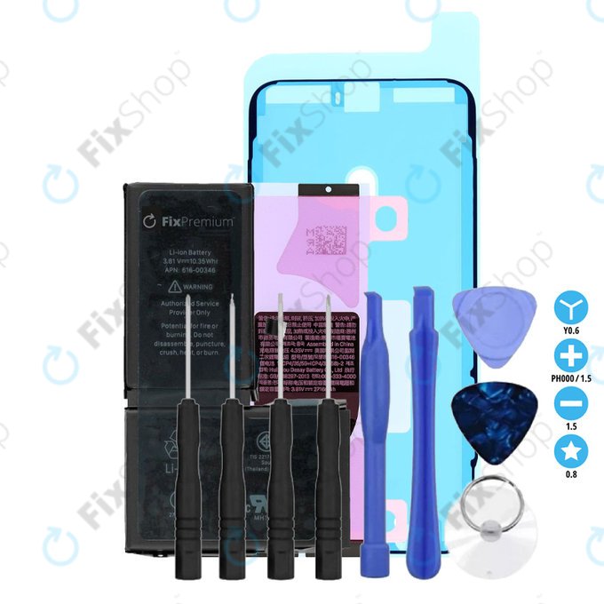 Apple iPhone X - Baterija 2716mAh FixPremium + Ljepilo za baterije + Ljepilo za LCD + Set alata - Multipack