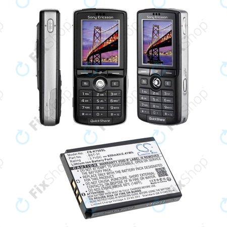 Baterija za Sony Ericsson, 650mAh, Li-Ion, 3.7V, BST-37, HQ