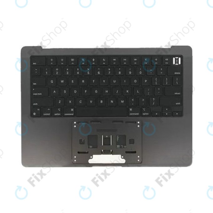 Gornji okvir tipkovnice za MacBook Pro 14", A3185 (2024), s US tipkovnicom i baterijom, Space Black, 661-50210, Genuine Apple