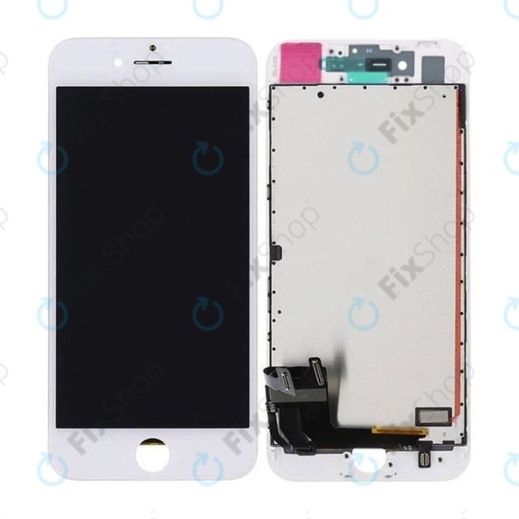 Zaslon In-Cell za iPhone 8, SE (2020), SE (2022), White, Dodirni ekran s okvirom, FixPremium