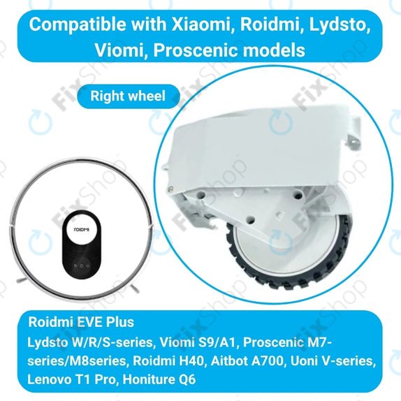 Roidmi EVE Plus - Kotač s motorom (desno) (Bijela)