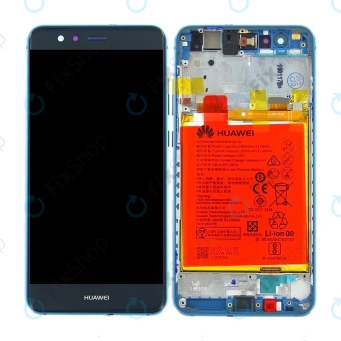 Huawei P10 Lite (WAS-LX1, Warsaw-L21) - LCD zaslon + zaslon osjetljiv na dodir + okvir + baterija (safirno plava) - 02351FSL Genuine Service Pack