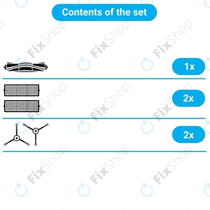 Set rezervnih dijelova za Rowenta X-Plorer S75s (1x Glavna četka, 2x Filteri, 2x Bočne četke)