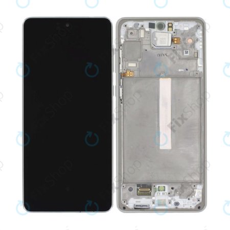 Samsung Galaxy A73 5G A736B - LCD zaslon + zaslon osjetljiv na dodir + okvir (Fantastična bijela) - GH82-28686B, GH82-28884B Originalni servisni paket