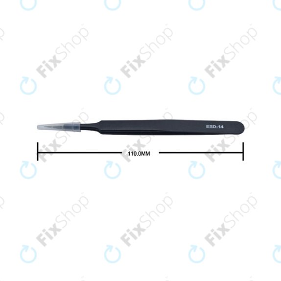 Vetus ESD-14 - Antistatička metalna pinceta s ravnim vrhom (110 mm)