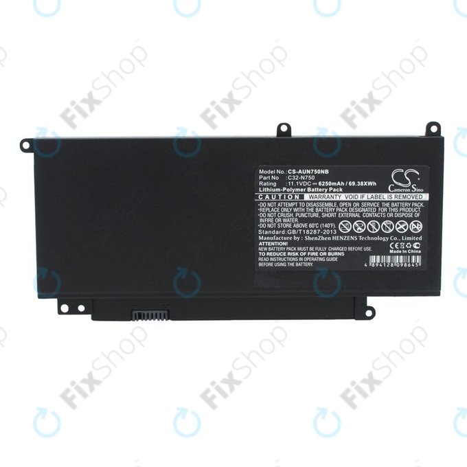 Baterija za Asus N750, R750, 6250mAh, Li-Pol, 11.1V, C32-N750, HQ