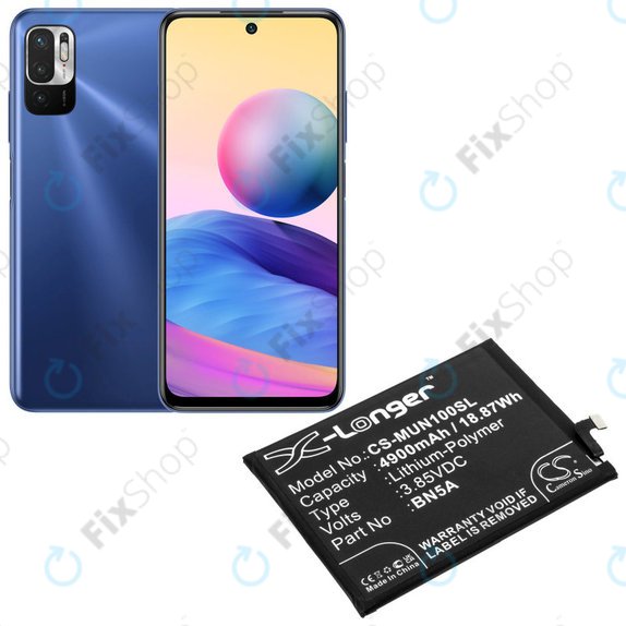 Baterija za  Xiaomi Poco M3 Pro, Redmi Note 10, Note 11, 4900mAh, Li-Pol, 3.85 V, BN5A, HQ