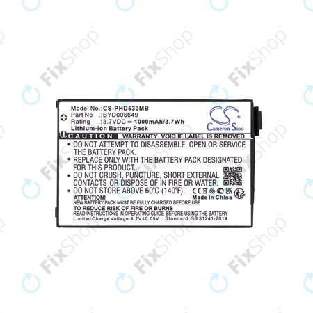 Baterija za Philips Avent Eco SCD535 DECT, 1000mAh, Li-Ion, 3.7V, BYD001743, HQ