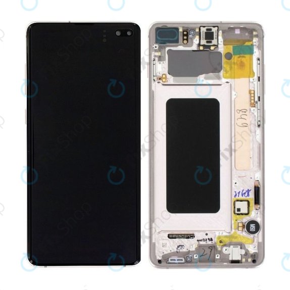 Samsung Galaxy S10 Plus G975F - LCD zaslon + zaslon osjetljiv na dodir + okvir (Ceramic White) - GH82-18849J, GH82-18834J Originalni servisni paket