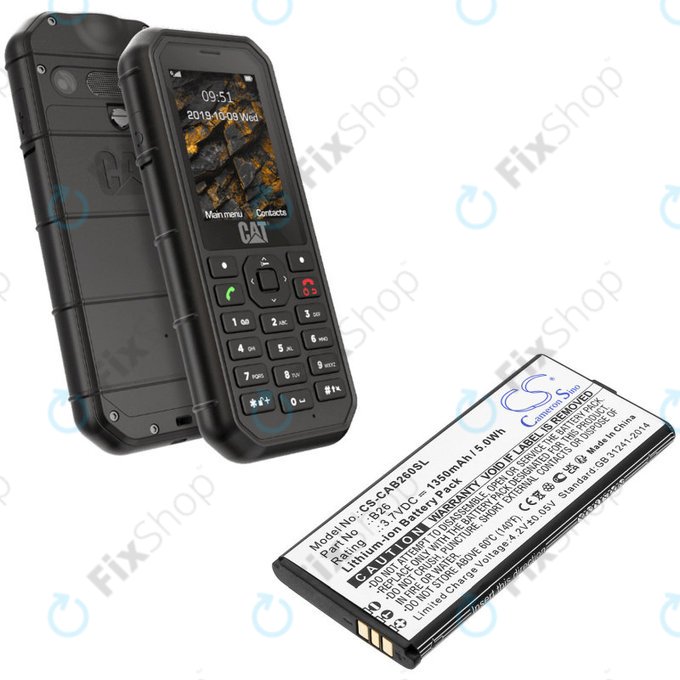 Baterija za Cat B26, 1350mAh, Li-Ion, 3.7V, B26, HQ