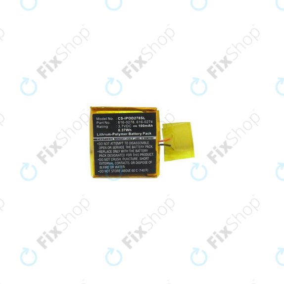 Apple iPod Shuffle (2. generacija, 3. generacija) - Baterija 616-0274 100 mAh HQ