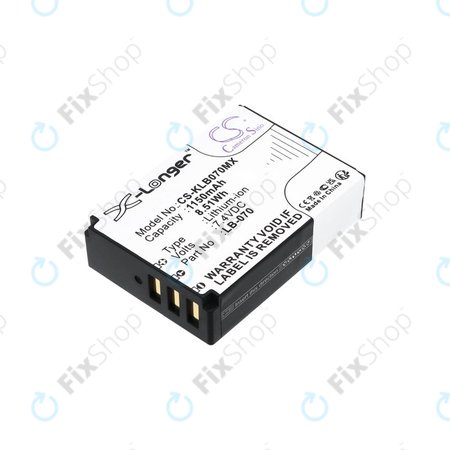 Baterija za Kodak PIXPRO S1, AZ651, AZ652, AZ901, 1150mAh, Li-Ion, 7.4V, LB-070, HQ