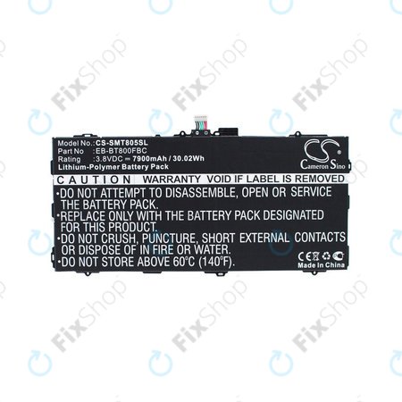 Baterija za Samsung Galaxy Tab S 10.5, 7900mAh, Li-Pol, 3.8V, EB-BT800FBC, HQ