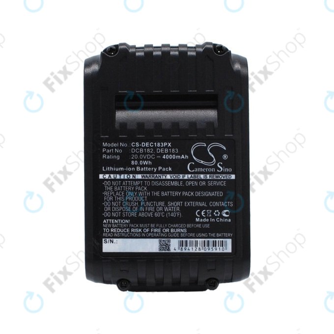 DeWalt DC-serija, Klein Tools ACSR, D3, EHS, MCM-serija - Baterija DCB182, DCB183, BAT207T44H, BAT20GD1 4000mAh HQ