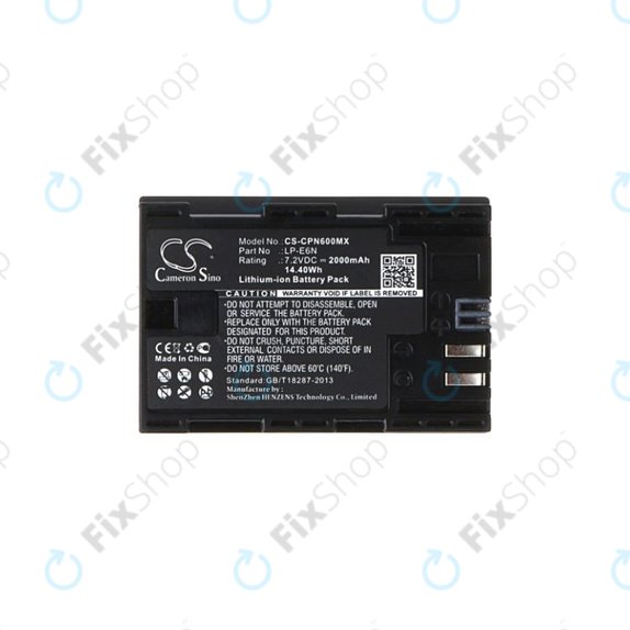 Canon EOS 5D, 5DS, 6, 7, 60, 70, R5, R6 - Baterija LP-E6N Li-Ion 2000mAh HQ