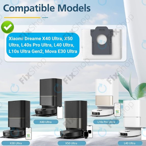 Vrećica za prašinu, 2 kom za Xiaomi Dreame X40 Ultra, X50 Ultra, L40s Pro Ultra, L40 Ultra, L10s Ultra Gen2, Mova E30 Ultra, Mova V50 Ultra, P60
