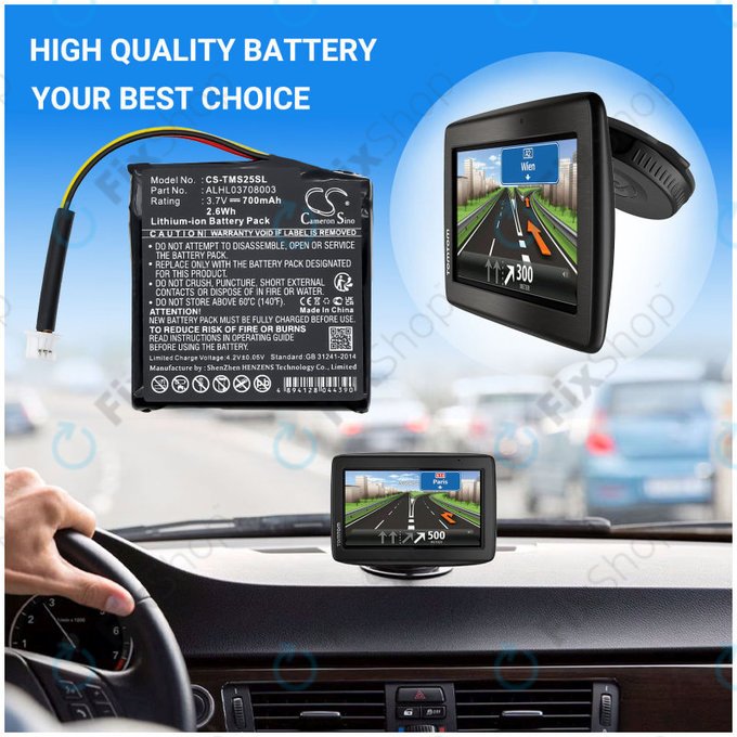 Baterija za TomTom Star 20, 700mAh, Li-Ion, 3.7V, ALHL03708003, HQ