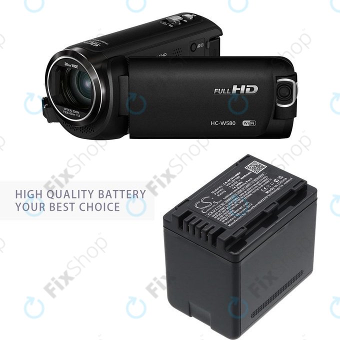 Baterija za Panasonic HC-550EB, 4040mAh, Li-Ion, 3.6V, VW-VBT380, HQ