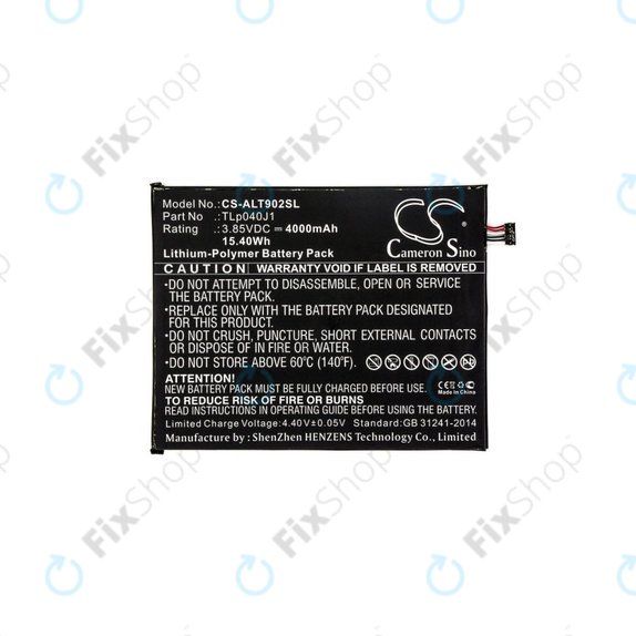 Baterija za Alcatel 8082, Alcatel 9024w, 4000mAh, Li-Pol, 3.85V, TLp040J1, HQ