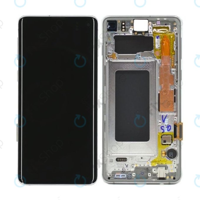 Samsung Galaxy S10 G973F - LCD zaslon + zaslon osjetljiv na dodir + okvir (srebrni) - GH82-18850G, GH82-18835G Genuine Service Pack