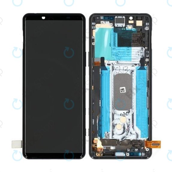 Sony Xperia 5 II - LCD zaslon + zaslon osjetljiv na dodir + okvir (crni) - A5024932A Originalni servisni paket