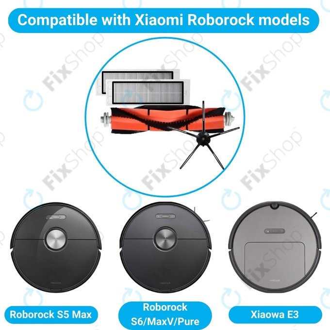 Xiaomi Roborock S5, S5 Max, S6, S6 MaxV, S6 Pure, S7, S7 MaxV, Mi Robot Vacuum Mop 1C, 1S, Xiaowa E2, Lite C10 - Početni set (crni)