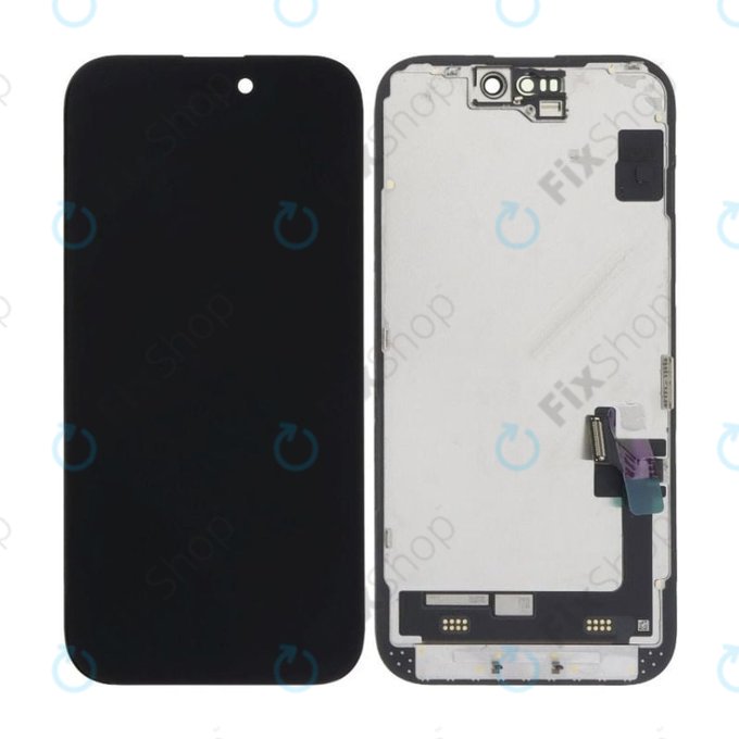 Zaslon Soft OLED za iPhone 15 - Dodirno staklo + Okvir, DIAGNOSTIC