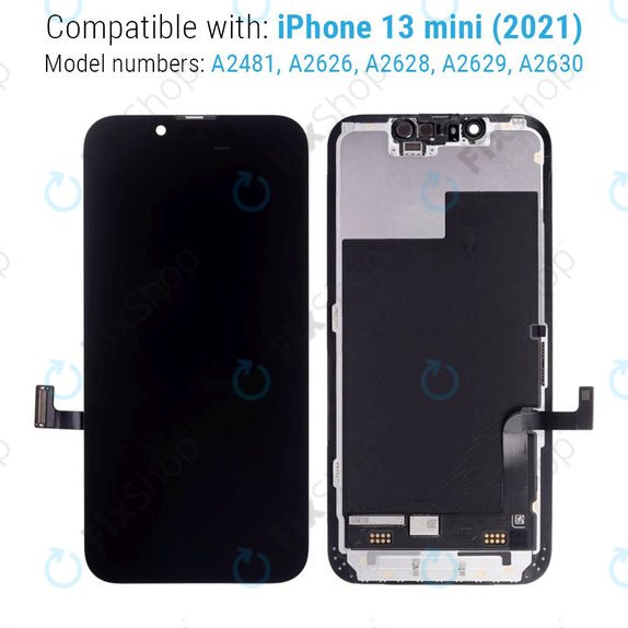 Zaslon Hard OLED za iPhone 13 Mini, Dodirni ekran s okvirom, FixPremium