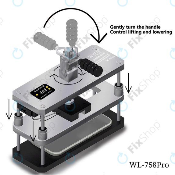 Wylie WL-758 Pro - Grijana preša za popravak zaslona i stražnjih poklopaca, 220V, EU