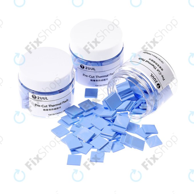 2UUL Unaprijed izrezani toplinski silikonski jastučići - 12 x 12 x 1.5mm (100 komada)