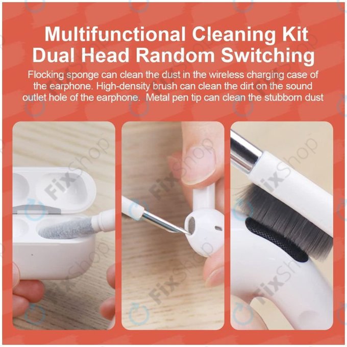 Višenamjenska četka za čišćenje + olovka za čišćenje + izvlakač ključeva (crveno)