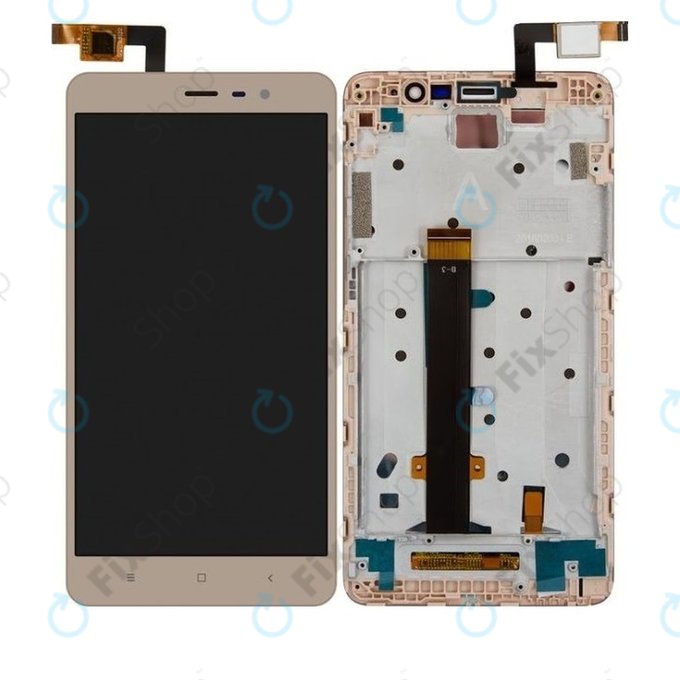 Xiaomi Redmi Note 3 - LCD zaslon + zaslon osjetljiv na dodir + okvir (Gold) TFT