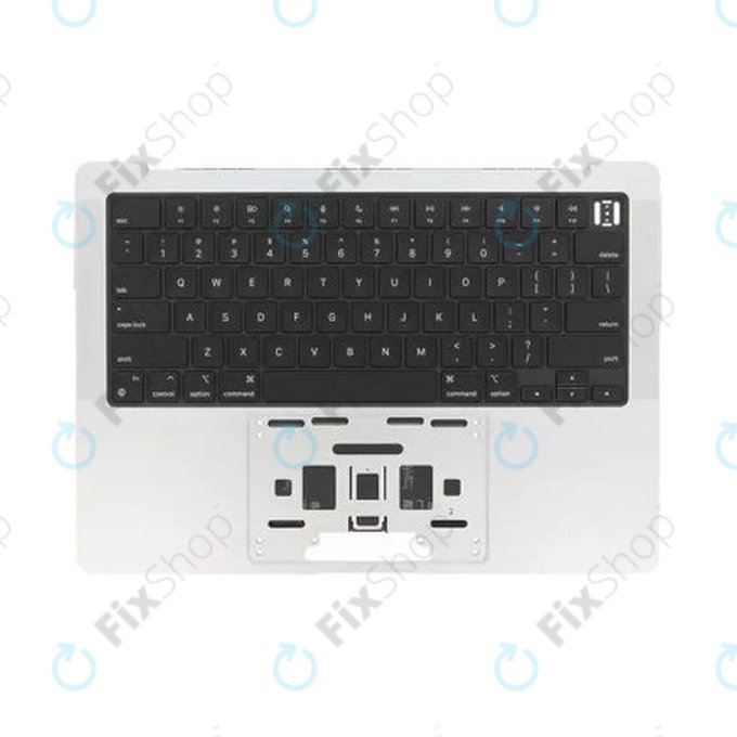 Gornji okvir tipkovnice za MacBook Pro 14", A3185 (2024), s US tipkovnicom i baterijom, Silver, 661-50211, Genuine Apple