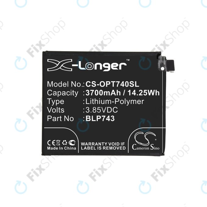 Baterija za  OnePlus 7T, 3700mAh, Li-Pol, 3.85 V, BLP743, HQ