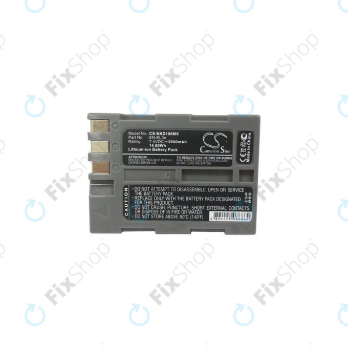 Nikon D50, D70, D80, D90, D100, D200, D300, D700, D900 - Baterija EN-EL3e Li-Ion 2000mAh HQ