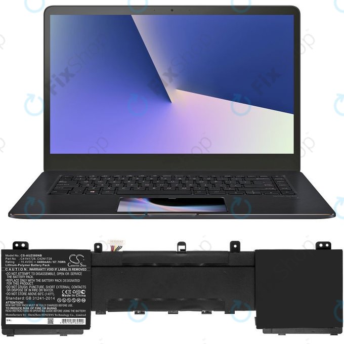 Baterija za Asus Zenbook Pro 15, 5500VE, UX550GD, 4400mAh, Li-Pol, 15.4V, C41N1728, HQ